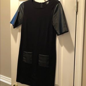 W by Worth faux leather/rayon Shift Dress